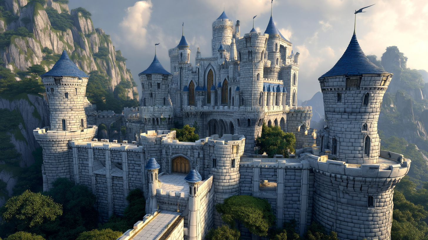 Stormwind Castle in mountain landscape